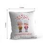 Valentine Combo of Colorful Love Is Getting Old With You Old Couple Hearts Print Cushion & Mug With Keychain Gift Set