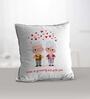 Valentine Combo of Colorful Love Is Getting Old With You Old Couple Hearts Print Cushion & Mug With Keychain Gift Set