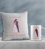 Valentine Combo of Colorful Yes I Am Selfish Because I will Not Share You With Anyone Girl & Boy Posing Print Cushion & Mug Gift Set