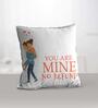 Valentine Combo of Colorful You Are Mine Girl On Boys Back Print Cushion & Mug With Keychain Gift Set