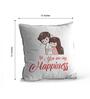 Valentine Combo of Colorful You Are My Happiness Abstract Print Cushion & Mug Gift Set
