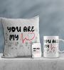 Valentine Combo of You are my heartbeat Cushion & Mug With Keychain Gift Set