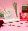 Valentines Day Gift Hamper with Black Flower Coasters Set & Desk Calendar 2025