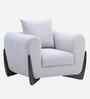 Valentini Boucl  Fabric 1 Seater Sofa in Ash Grey Colour