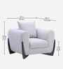 Valentini Boucl  Fabric 1 Seater Sofa in Ash Grey Colour