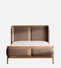 Valerio Duo-Panel Luxe Bed in velvet With Oak wood Frame & Hydraulic Storage