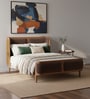 Valerio Duo-Panel Luxe Bed in velvet With Oak wood Frame & Hydraulic Storage