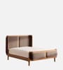 Valerio Duo-Panel Luxe Bed in velvet With Oak wood Frame & Hydraulic Storage