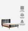 Valerio Duo-Panel Luxe Bed in velvet With Oak wood Frame & Hydraulic Storage