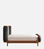 Valerio Duo-Panel Luxe Bed in velvet With Oak wood Frame & Hydraulic Storage