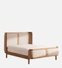 Valerio Duo-Panel Luxe Bed in velvet With Oak wood Frame & Hydraulic Storage