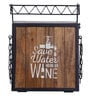 Valiant Metal Wall Mounted Wine Rack In Teak Finish