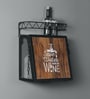 Valiant Metal Wall Mounted Wine Rack In Teak Finish