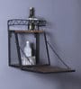 Valiant Metal Wall Mounted Wine Rack In Teak Finish