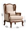 Vallen Teak Wood Lounge Chair With Suede Fabric In Beige Vallen Teak Wood Lounge Chair With Suede Fabric In Beige