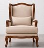 Vallen Teak Wood Lounge Chair With Suede Fabric In Beige Vallen Teak Wood Lounge Chair With Suede Fabric In Beige