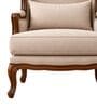 Vallen Teak Wood Lounge Chair With Suede Fabric In Beige Vallen Teak Wood Lounge Chair With Suede Fabric In Beige