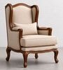 Vallen Teak Wood Lounge Chair With Suede Fabric In Beige Vallen Teak Wood Lounge Chair With Suede Fabric In Beige
