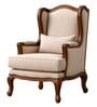 Vallen Teak Wood Lounge Chair With Suede Fabric In Beige Vallen Teak Wood Lounge Chair With Suede Fabric In Beige