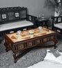 Vanam Teak Wood Coffee Table in Walnut Finish