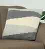 Vanilla Grey Melange 100% Cotton Maverick16X16 Inches Knitted Cushion Cover