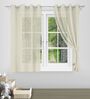 Vanilla Ice Polyester Solid 5Ft Sheer Eyelet Window Curtain