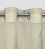Vanilla Ice Polyester Solid 5Ft Sheer Eyelet Window Curtain