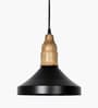 Vanora Wooden Top Black Pendant Light