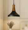 Vanora Wooden Top Black Pendant Light