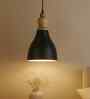 Vanora Wooden Top Black Pendant Light