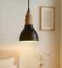 Vanora Wooden Top Black Pendant Light