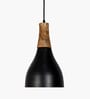 Vanora Wooden Top Black Pendant Light