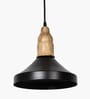 Vanora Wooden Top Black Pendant Light
