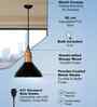 Vanora Wooden Top Black Pendant Light