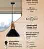 Vanora Wooden Top Black Pendant Light