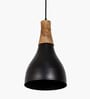 Vanora Wooden Top Black Pendant Light