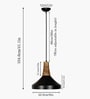 Vanora Wooden Top Black Pendant Light