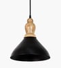 Vanora Wooden Top Black Pendant Light