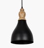 Vanora Wooden Top Black Pendant Light