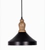 Vanora Wooden Top Black Pendant Light