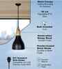 Vanora Wooden Top Black Pendant Light