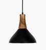Vanora Wooden Top Black Pendant Light