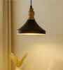 Vanora Wooden Top Black Pendant Light