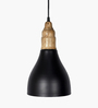 Vanora Wooden Top Black Pendant Light