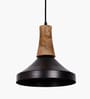 Vanora Wooden Top Black Pendant Light