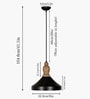 Vanora Wooden Top Black Pendant Light