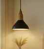 Vanora Wooden Top Black Pendant Light