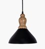 Vanora Wooden Top Black Pendant Light
