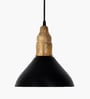 Vanora Wooden Top Black Pendant Light