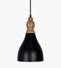 Vanora Wooden Top Black Pendant Light
